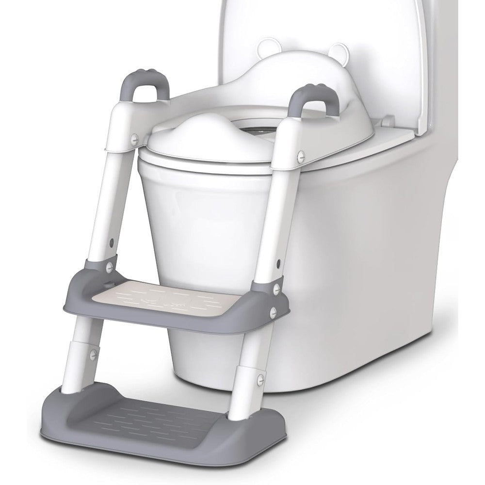 HBTower potty training seat step stool ladder front view for toddler western toilet training