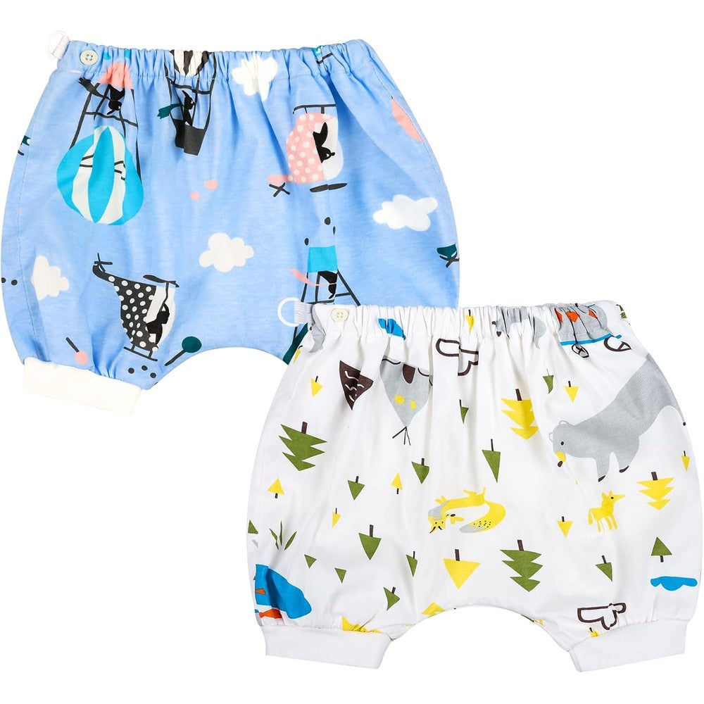 MOEMOE BABY Leakproof Bedwetting Diaper Pants front view showing cartoon print