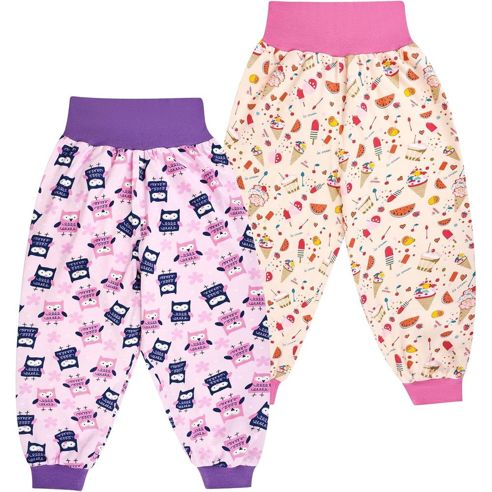 MooMoo Baby leakproof diaper pants 2 pack front view for toddler potty training.