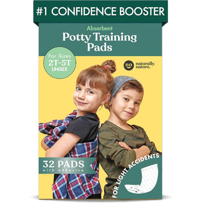 Naturally Nature Potty Training Diaper Booster Pads thirty two count retail pack front view