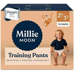 Millie Moon Luxury Training Pants size 2T-3T 72 count package front view showing premium toddler disposable pull-ups.