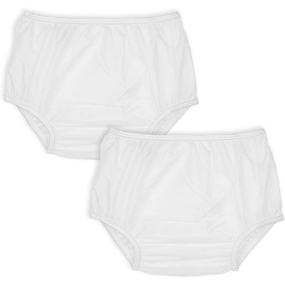 Dappi Reusable Waterproof Nylon Diaper Pants front view showing white fabric for potty training.
