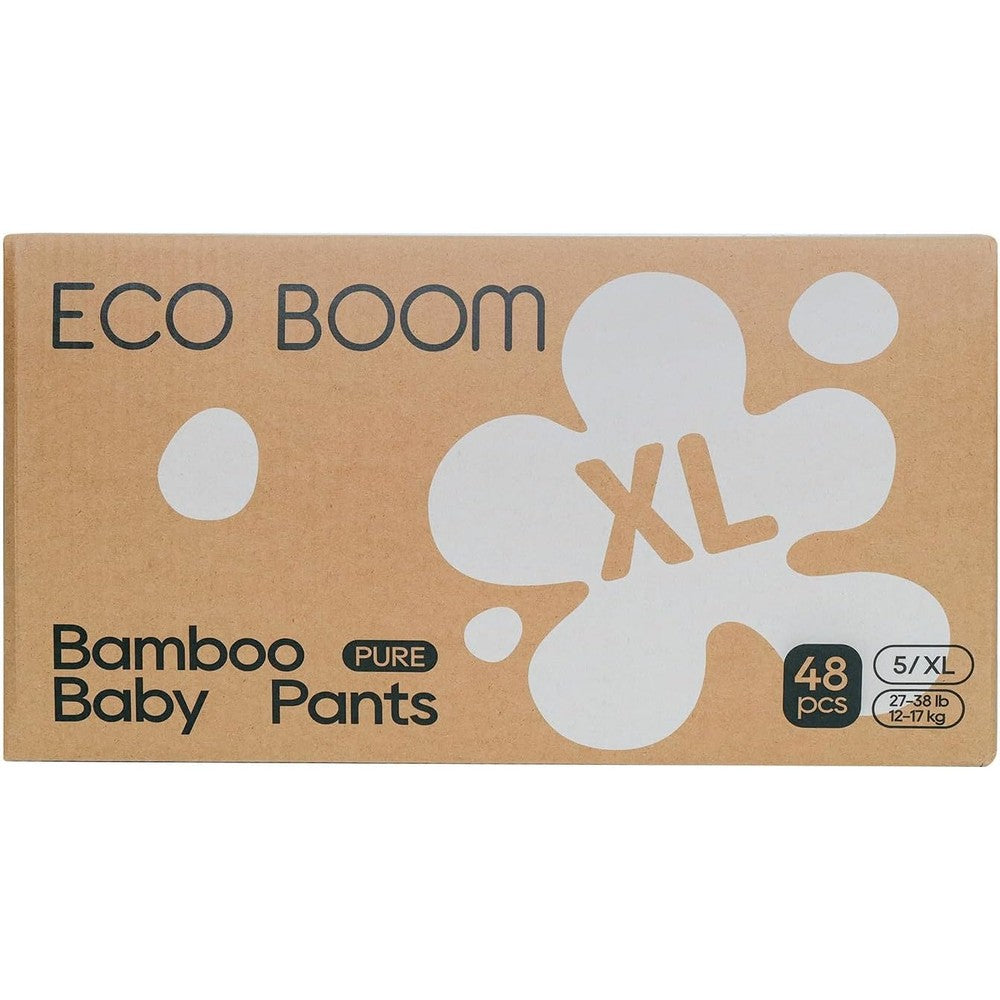 ECO BOOM Bamboo Potty Training Pants front view of the packaging for size 5 Extra Large 48 count pack