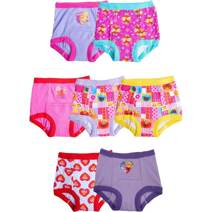 Sesame Street unisex toddler potty training pants front view showcasing Elmo and Cookie Monster prints.