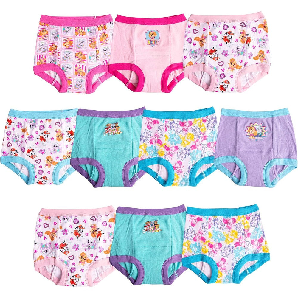 Paw Patrol girls toddler potty training pants multipack front view showing Skye character design