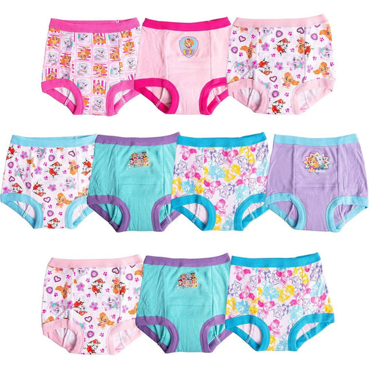 Paw Patrol girls toddler potty training pants multipack front view showing Skye character design