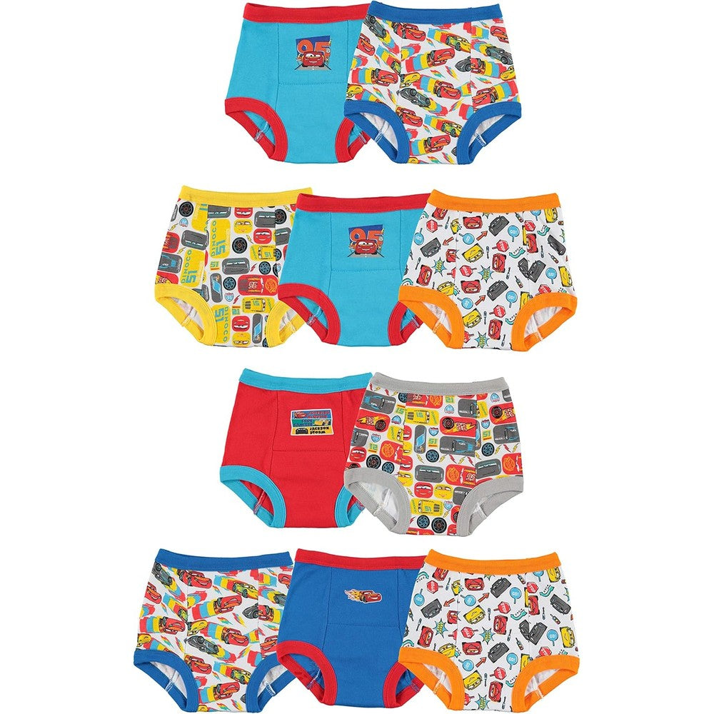 Disney Pixar Cars toddler potty training pants front view featuring Lightning McQueen prints