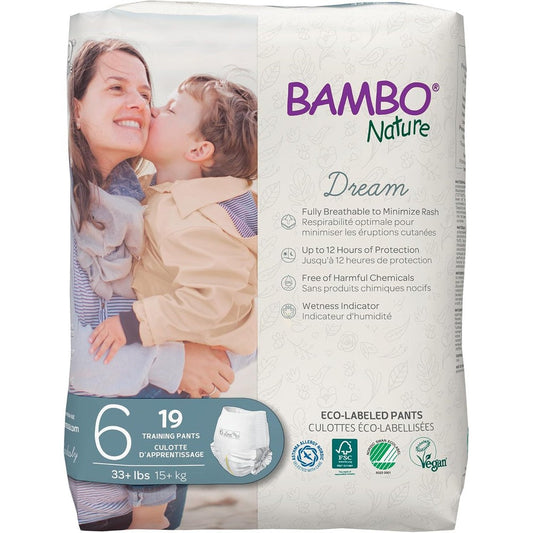 Bambo Nature Hypoallergenic Potty Training Pants Size 6 front view packaging