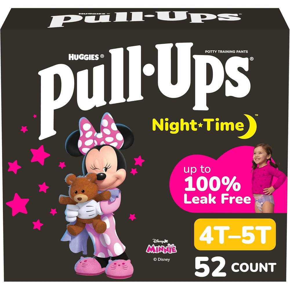 Pull-Ups girls night-time potty training pants front packaging view for overnight toddler protection