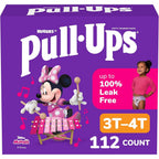 Pull-Ups Girls Potty Training Pants front view of the packaging box showing Minnie Mouse graphics.