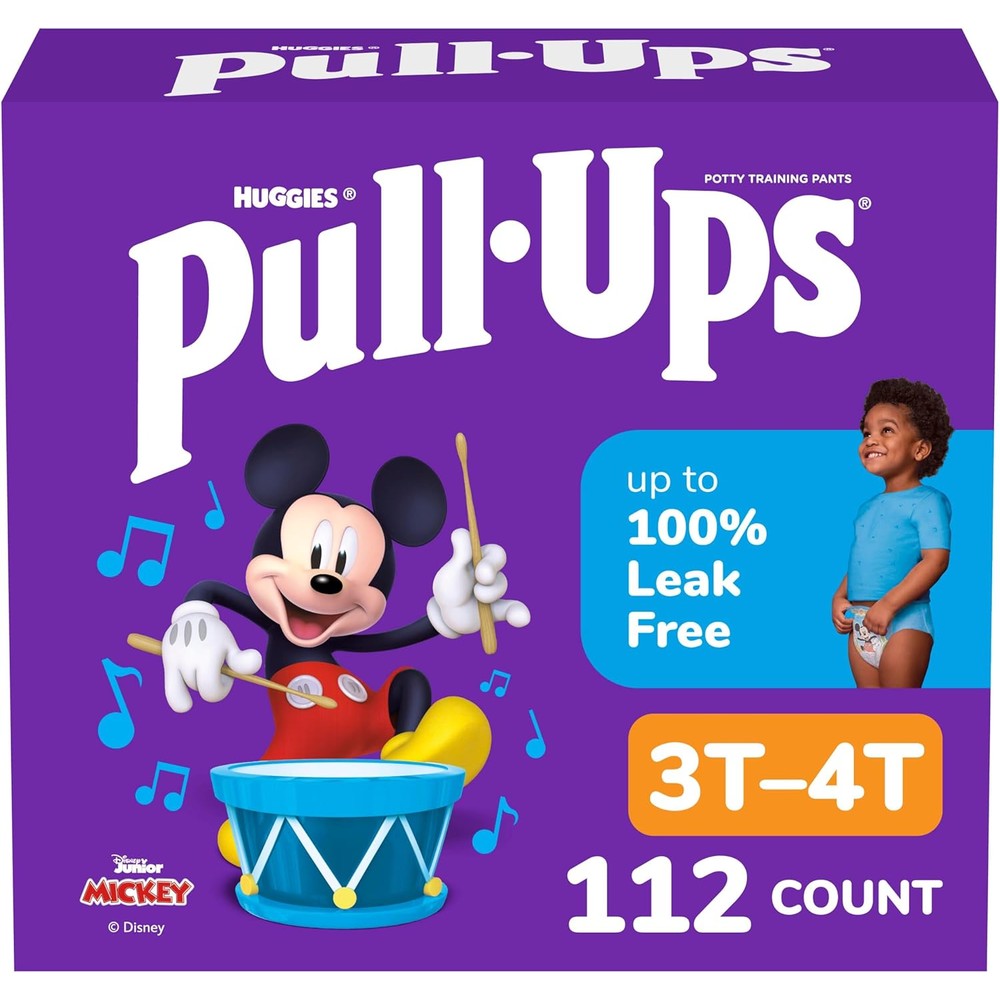Pull-Ups Boys Potty Training Pants front view of the packaging showcasing the Mickey Mouse design.