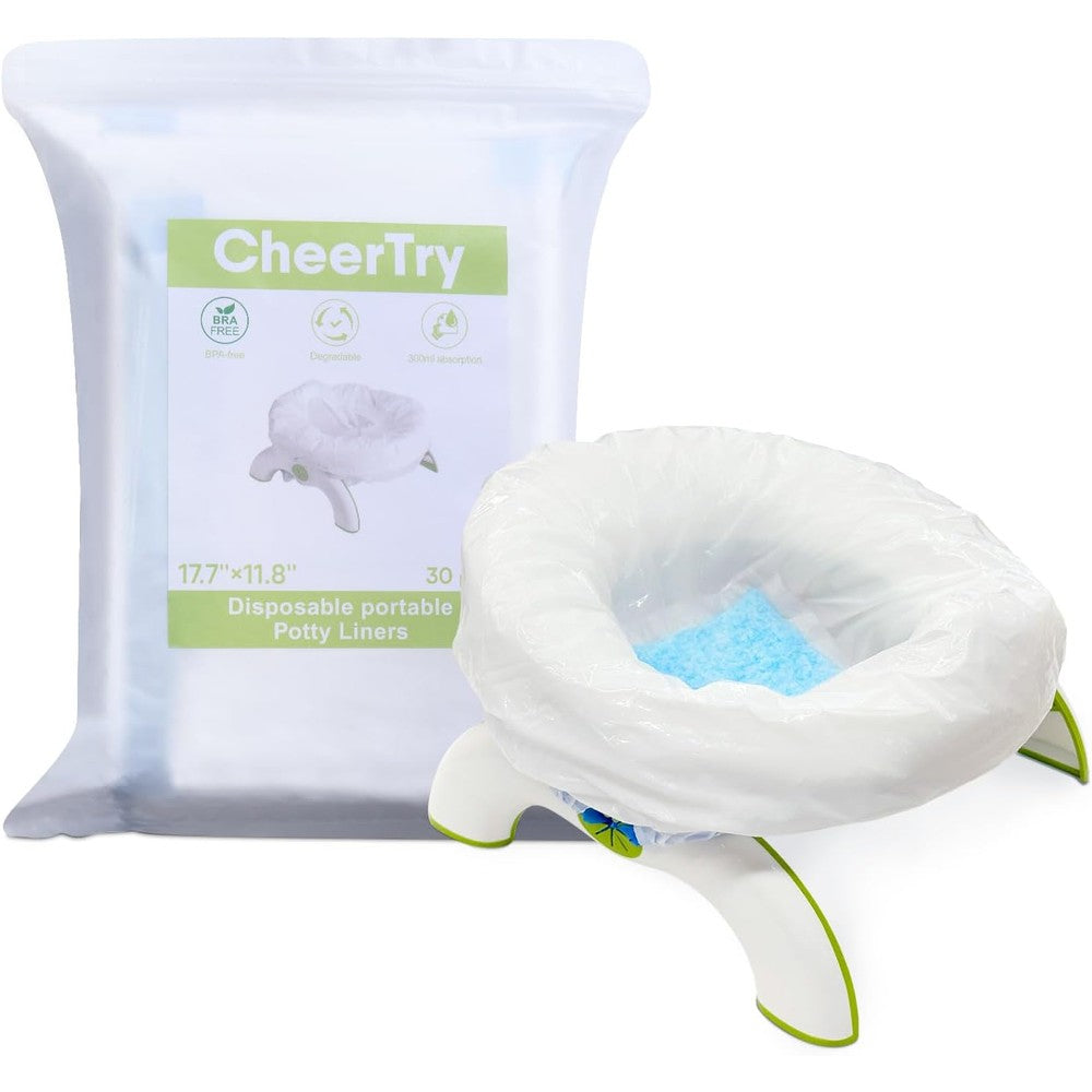 CheerTry potty liners 30 count pack front view