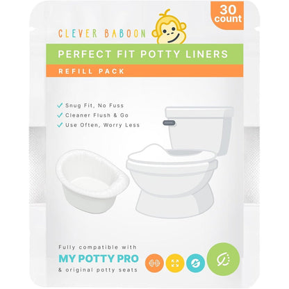 Clever Baboon brand logo and potty liner product box
