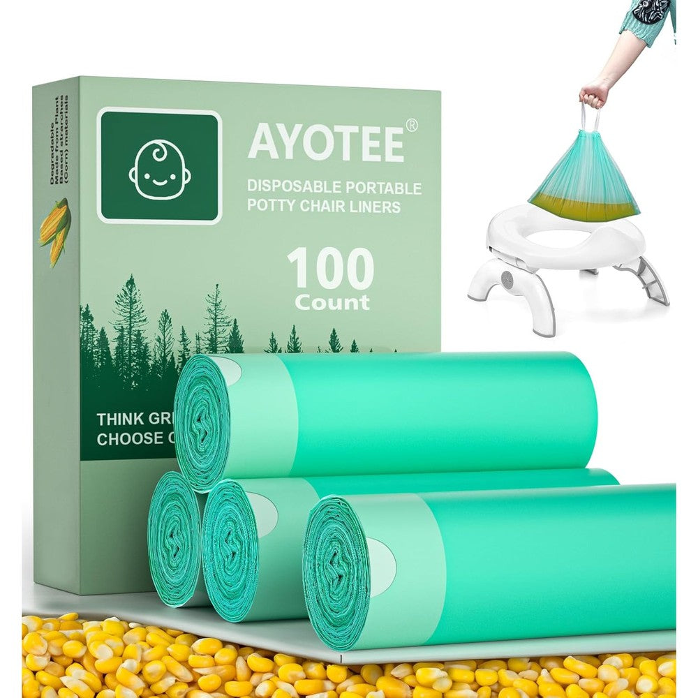 Ayotee compostable travel potty bags front view