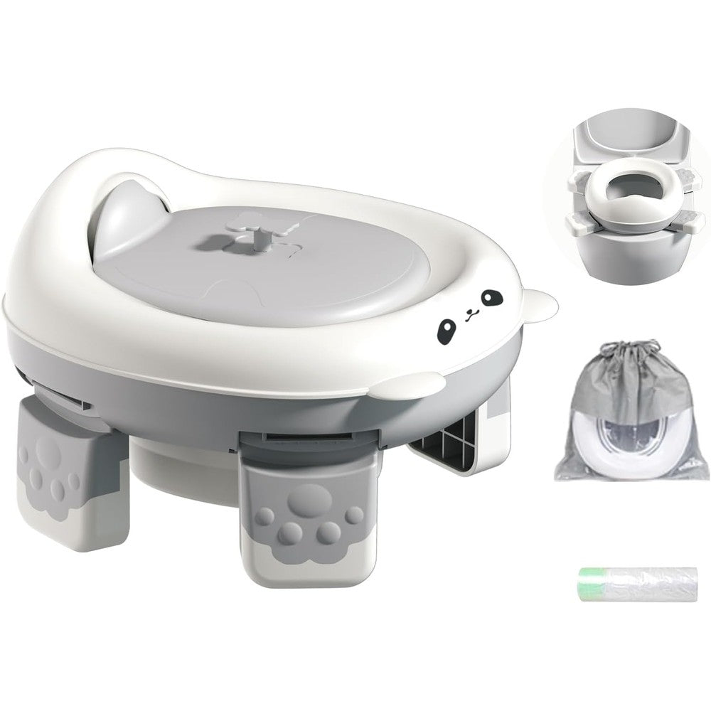 Asiv portable travel potty gray front view for toddlers