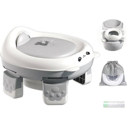 Asiv portable travel potty gray front view for toddlers