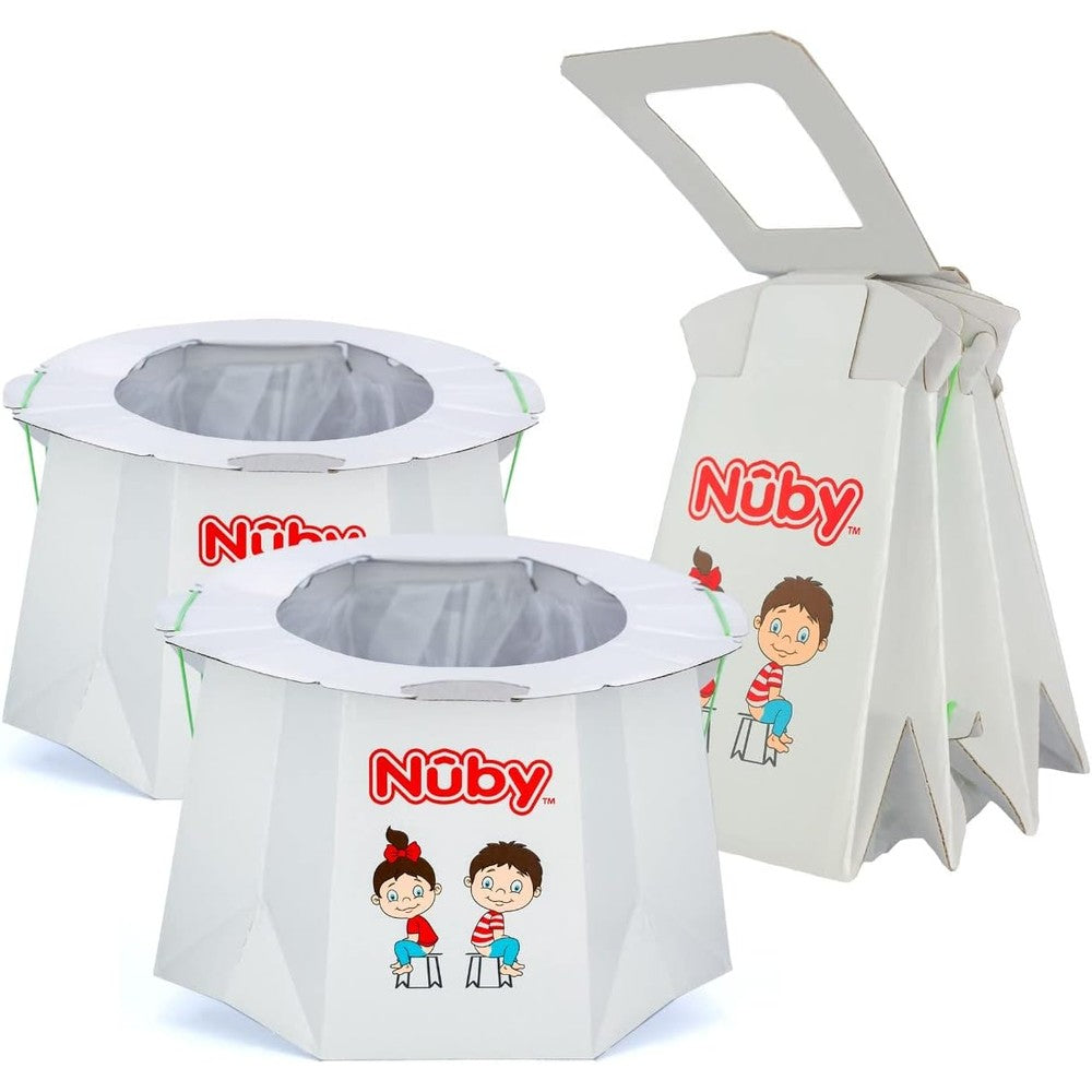 Nuby disposable travel potty with liner front view for toddlers