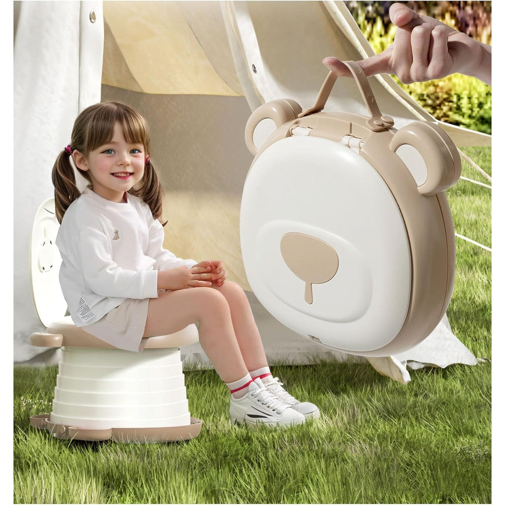 Akimraby foldable travel potty seat for toddlers in open position