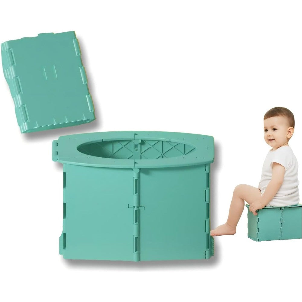 Vufvoid travel potty for kids front view in green