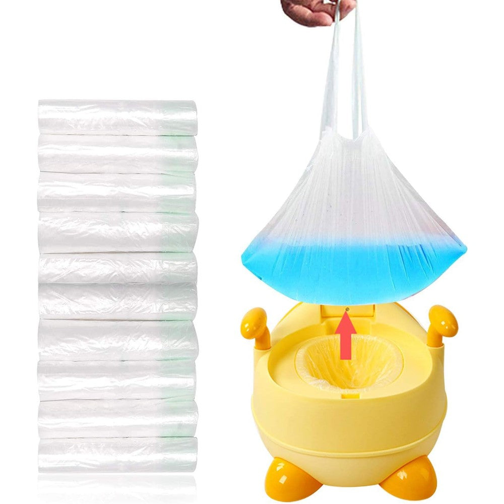 Uyicoo 100 Pack Disposable Potty Liners front view packaging