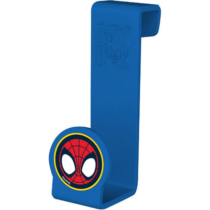 Marvel Spidey and His Amazing Friends Potty Storage Hook front view showing Spider-Man mask icon.