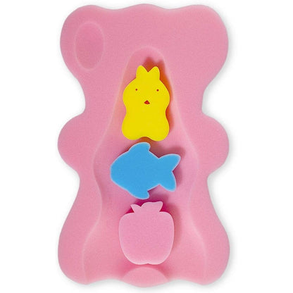 Fiabc pink soft infant bath sponge with skid-proof design