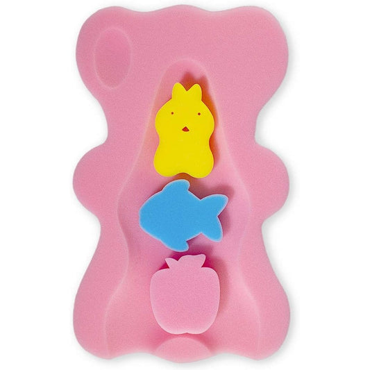 Fiabc pink soft infant bath sponge with skid-proof design