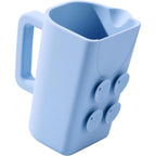 JOY ANAN Baby Bath Rinse Cup with Suctions front view showcasing the blue silicone body and easy grip handle.