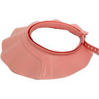 Lagnlnaoy adjustable shampoo cap shield front view showing pink silicone visor.