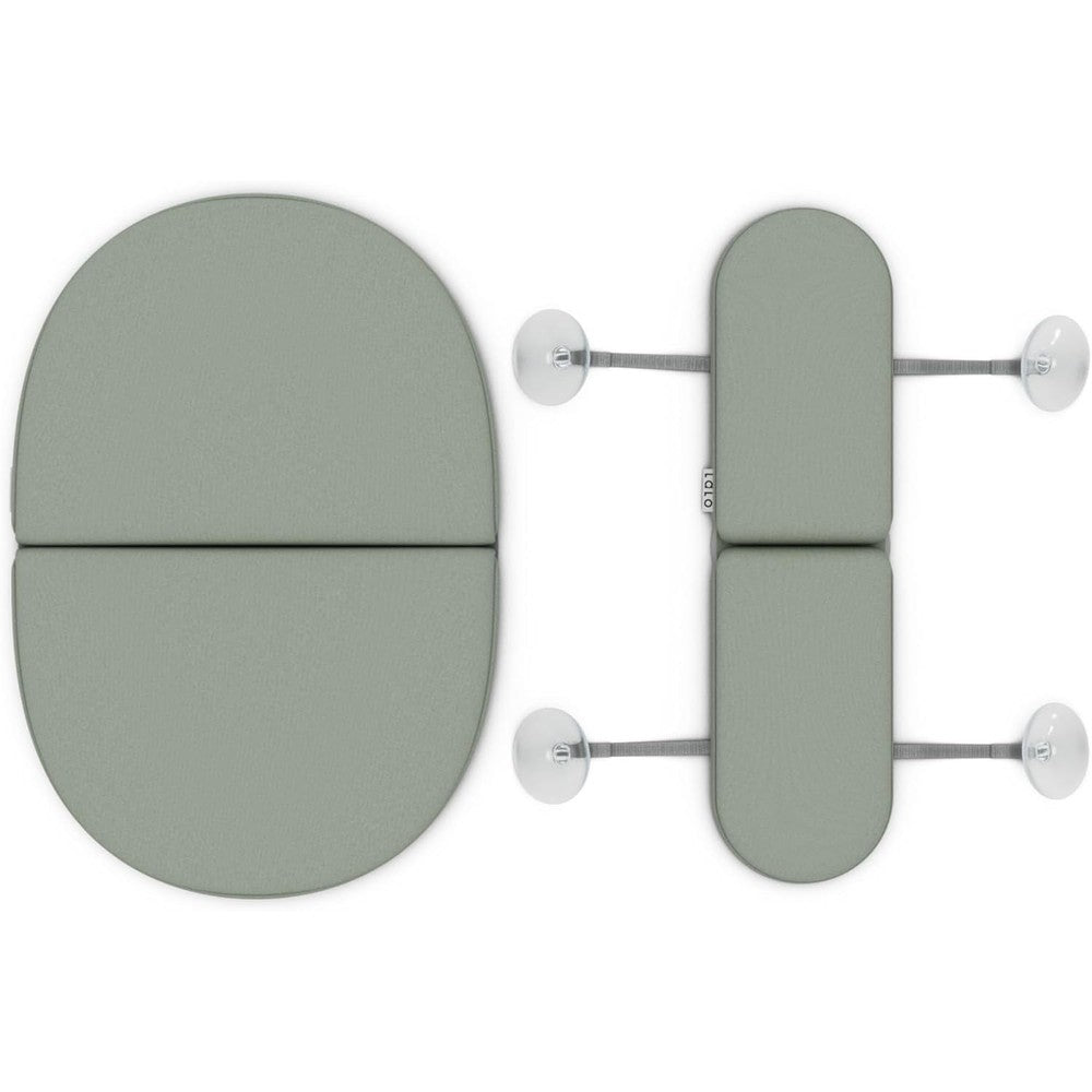 Lalo Knee and Elbow Saver sage green front view padded bath cushions for parents.
