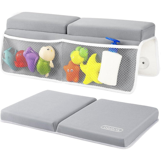 Beiens bath kneeler and elbow rest pad set front view in grey