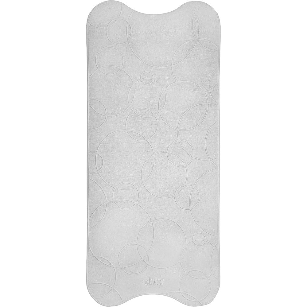 Ubbi cushioned non-slip baby bath mat gray front view