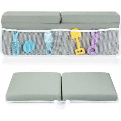 PandaEar baby bath kneeler and elbow rest pad grey front view comfortable kneeling mat cushion