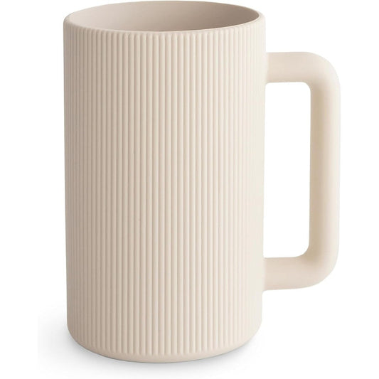 Mushie baby bath rinse cup in Shifting Sand front view
