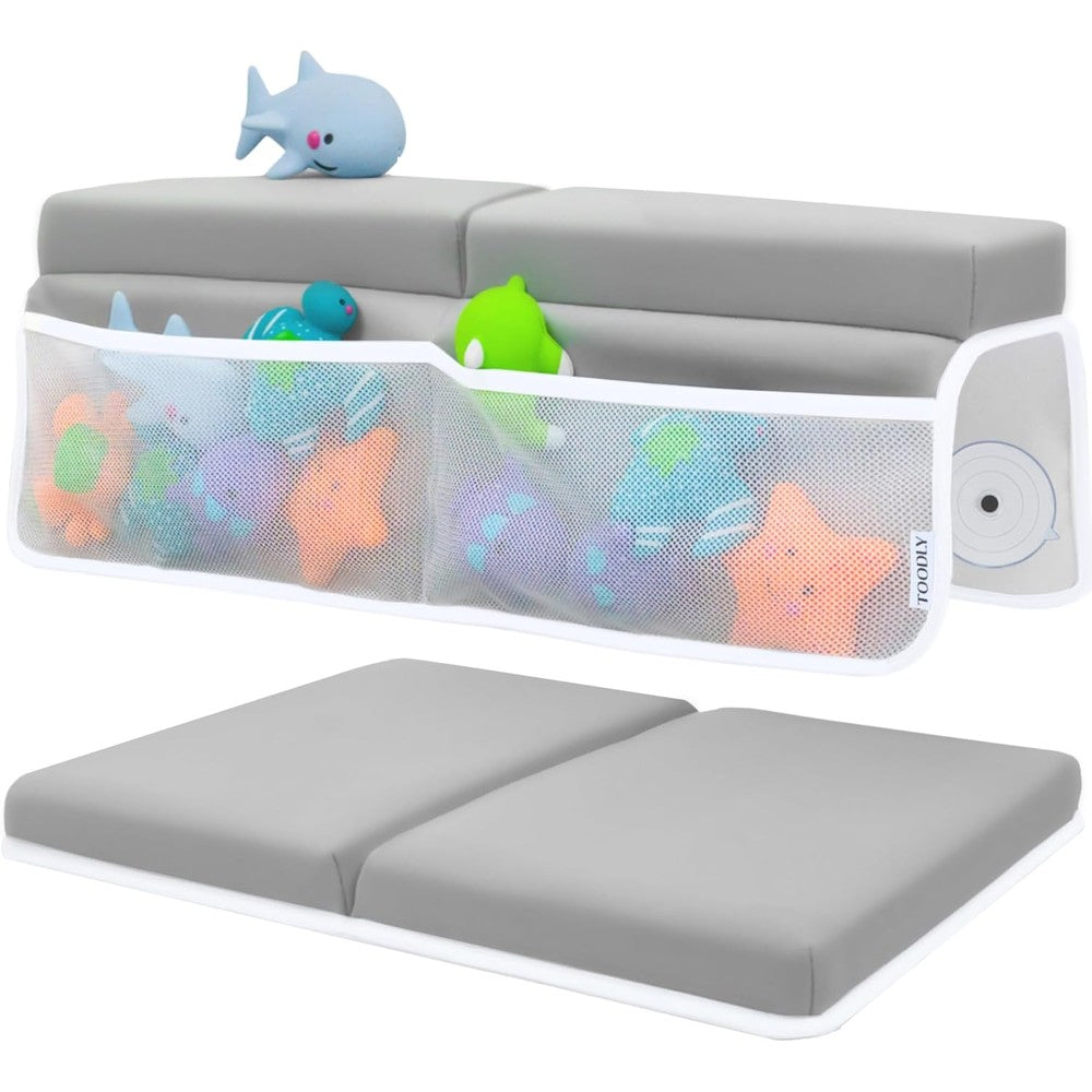 Toodly baby bath kneeler and elbow rest set in grey