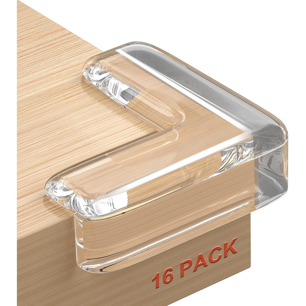 Homrealm 16 pack clear baby corner protectors front view
