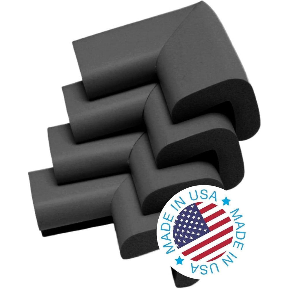 KidKusion safety corner cushion front view black baby proofing guard