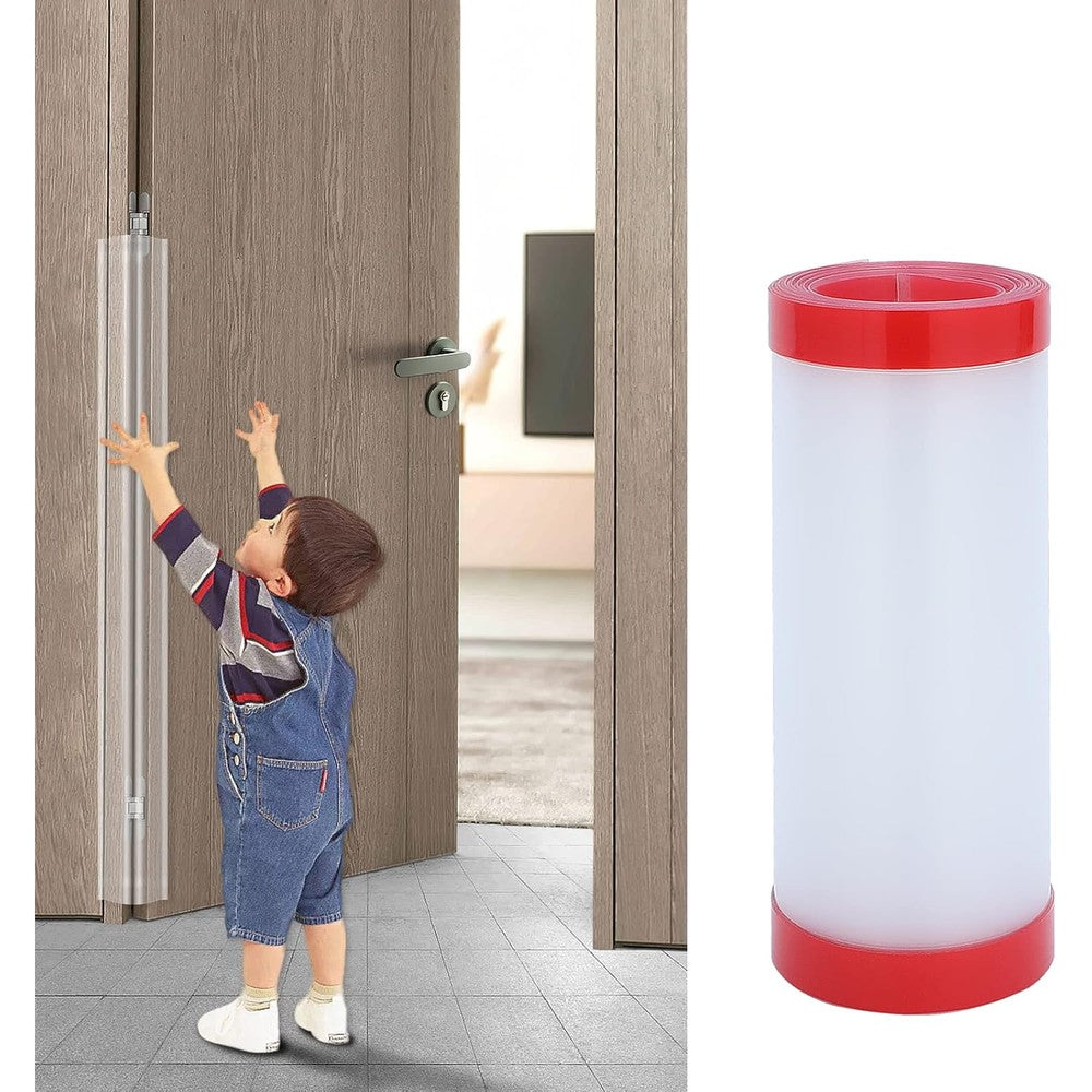 Angloria door hinge pinch guard front view for baby safety