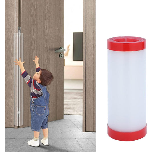 Angloria door hinge pinch guard front view for baby safety