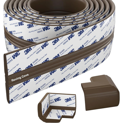 Roving Cove PreFit Broad Fireplace Edge Corner Protector Coffee Brown front view
