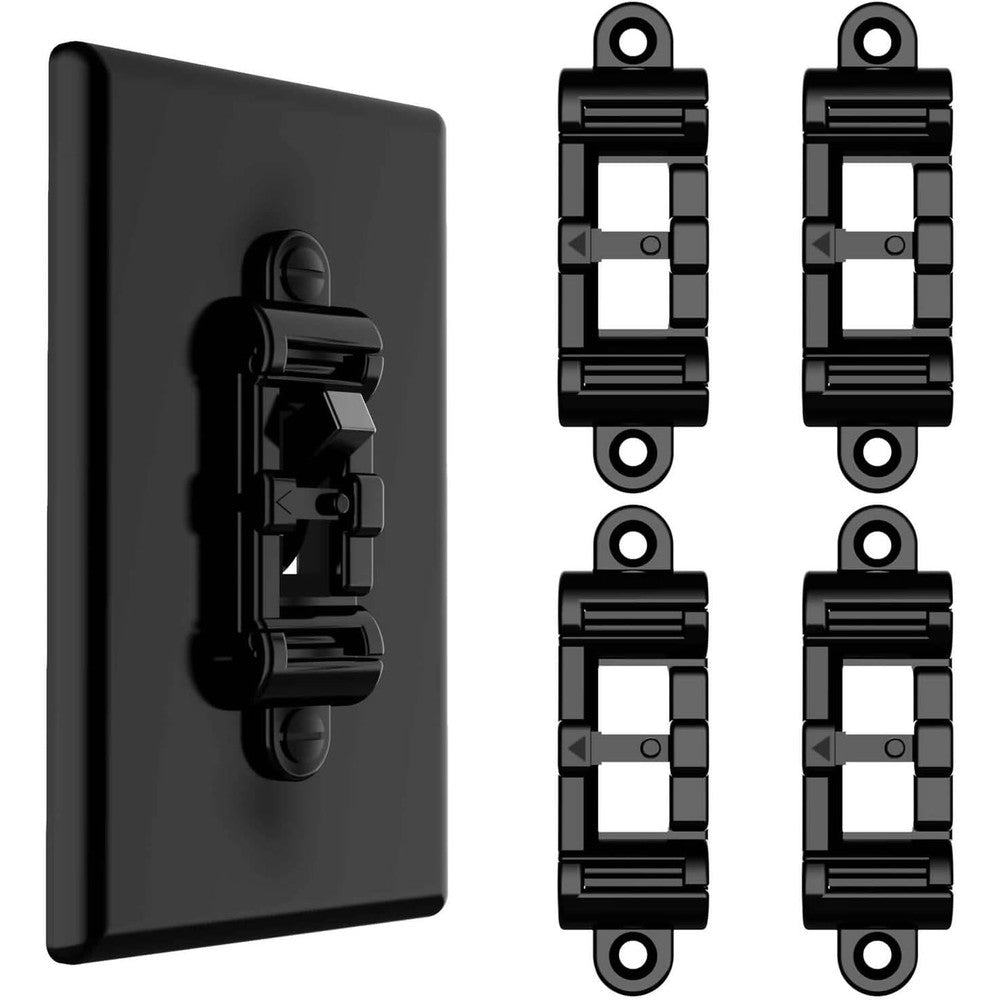 Wisefam toggle light switch cover guard front view gloss black