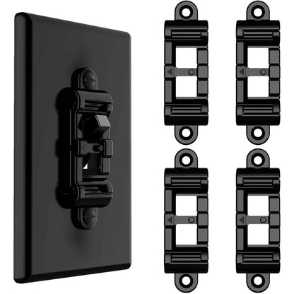 Wisefam toggle light switch cover guard front view gloss black