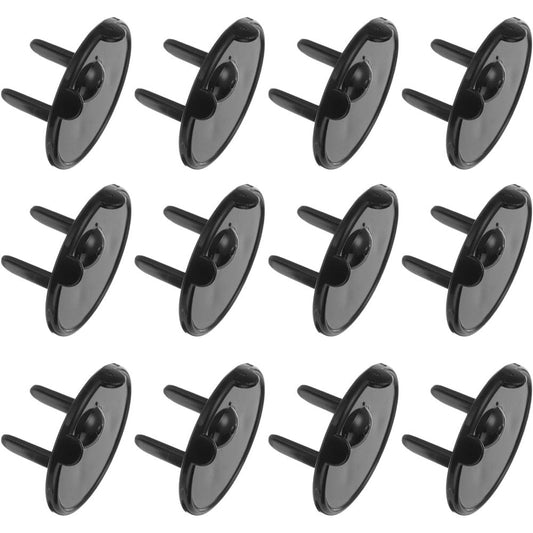 Meccanixity 12 pack black safety outlet covers front view