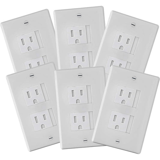 Safety Innovations self-closing Decora outlet covers set of 6 in white