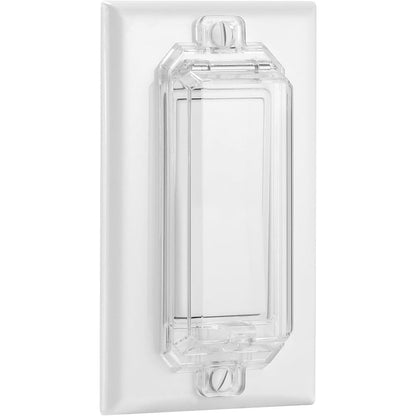 Clymene light switch cover guard clear rocker style front view