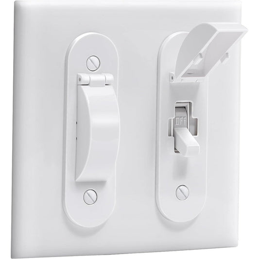 Clymene wall switch guard front view for toggle light switch