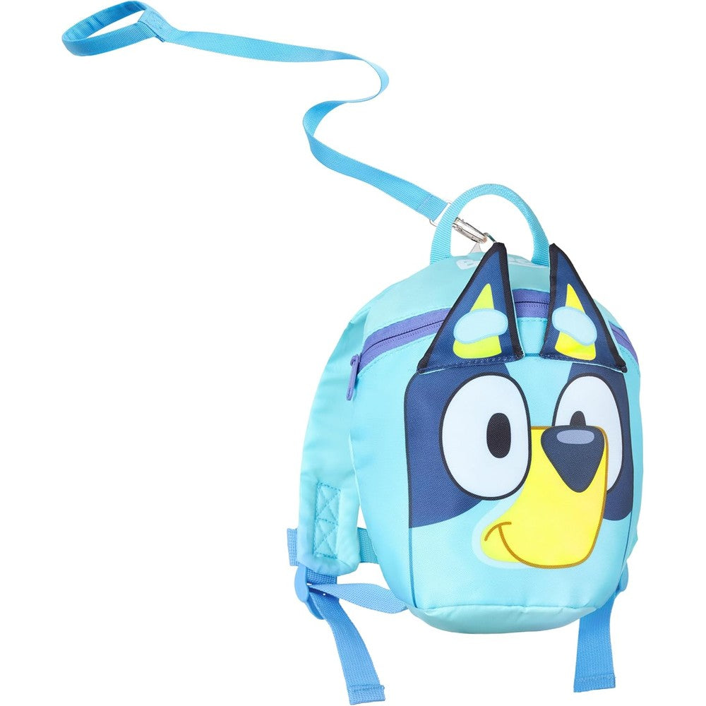 Bluey toddler backpack with safety harness front view