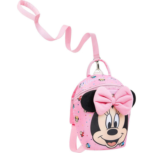 Disney Minnie Mouse mini backpack with safety harness front view