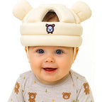 Nibelloo baby head protector helmet beige front view