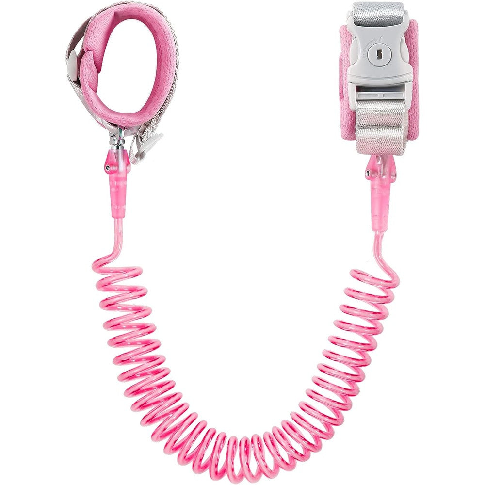 Fzbjayoon anti-lost wrist chain pink 8.2 ft front view